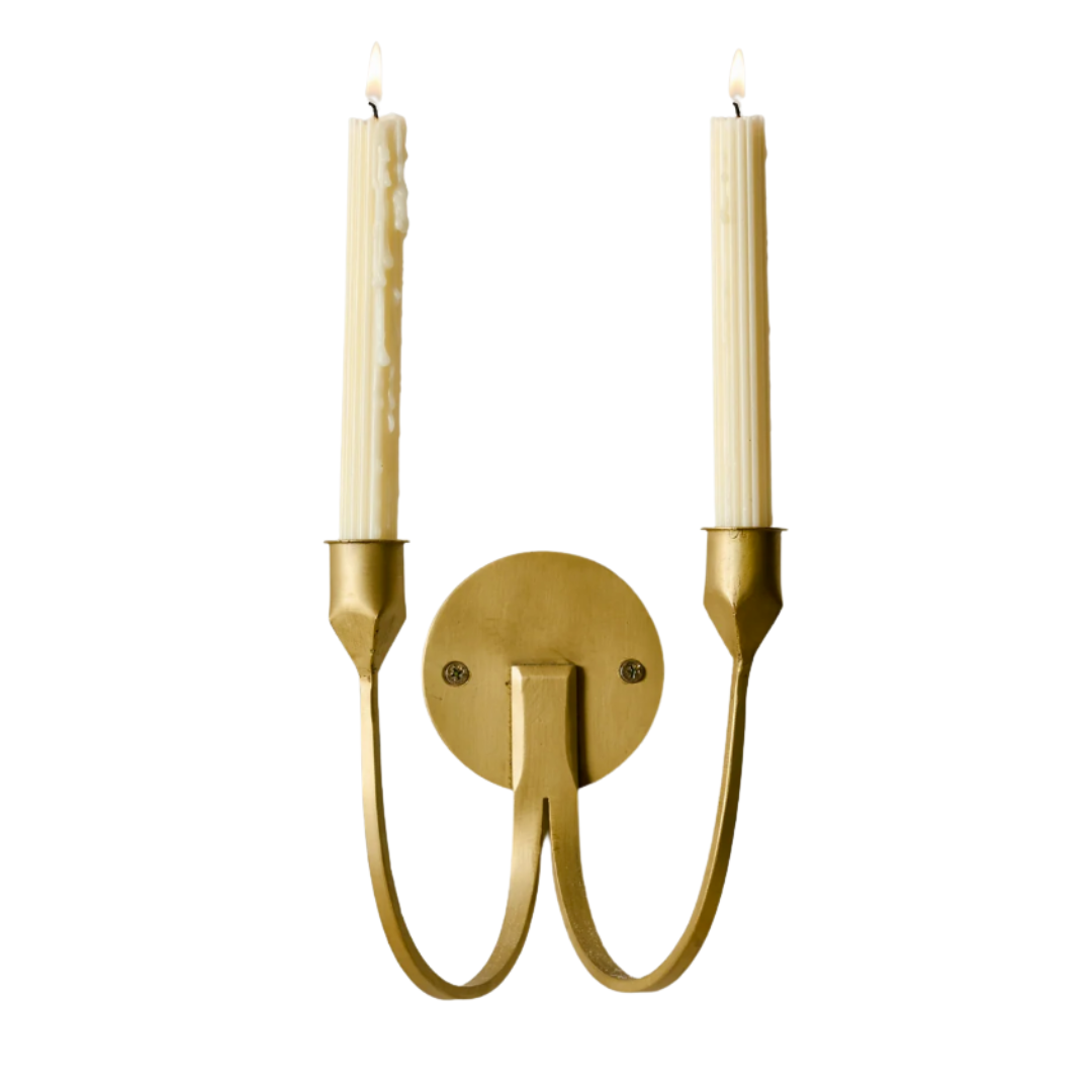Julian Double Wall Sconce - Brass