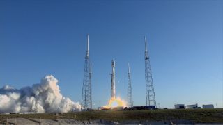 The SpaceX Falcon 9 rocket lifts off carrying NASA's TESS spacecraft on April 18, 2018.