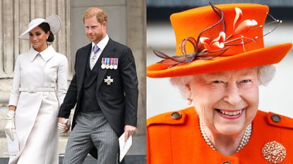 Prince Harry and Meghan Markle&#039;s bold tribute to the Queen, seen here side by side at different occasions