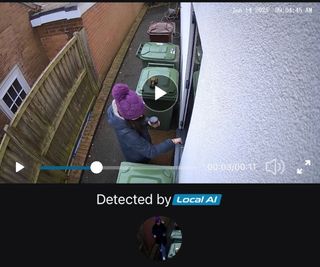 A eufy home camera identifying a person