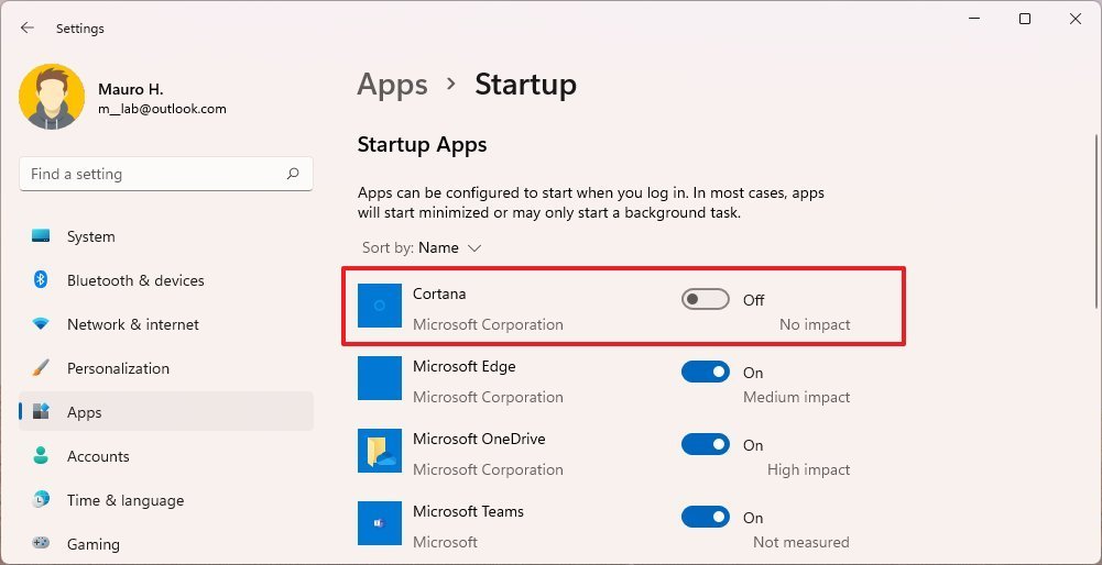 Disable app startup