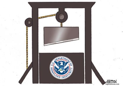 Political Cartoon U.S. Trump Department of Homeland Security firings Kirstjen Nielsen