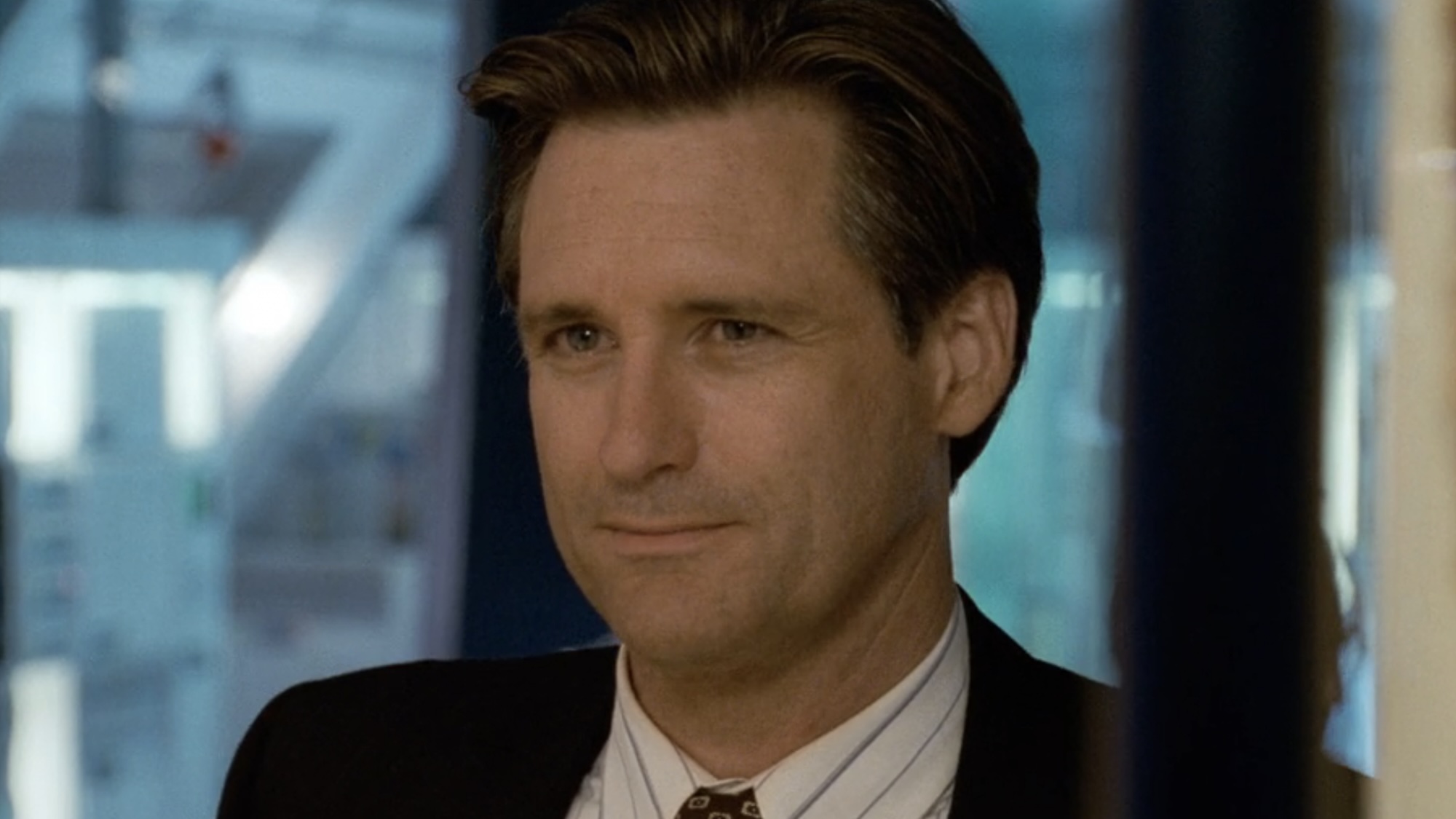 President Whitmore wry smile inside Roswell lab in Independence Day