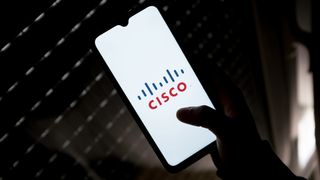 Mobile phone showing cisco logo