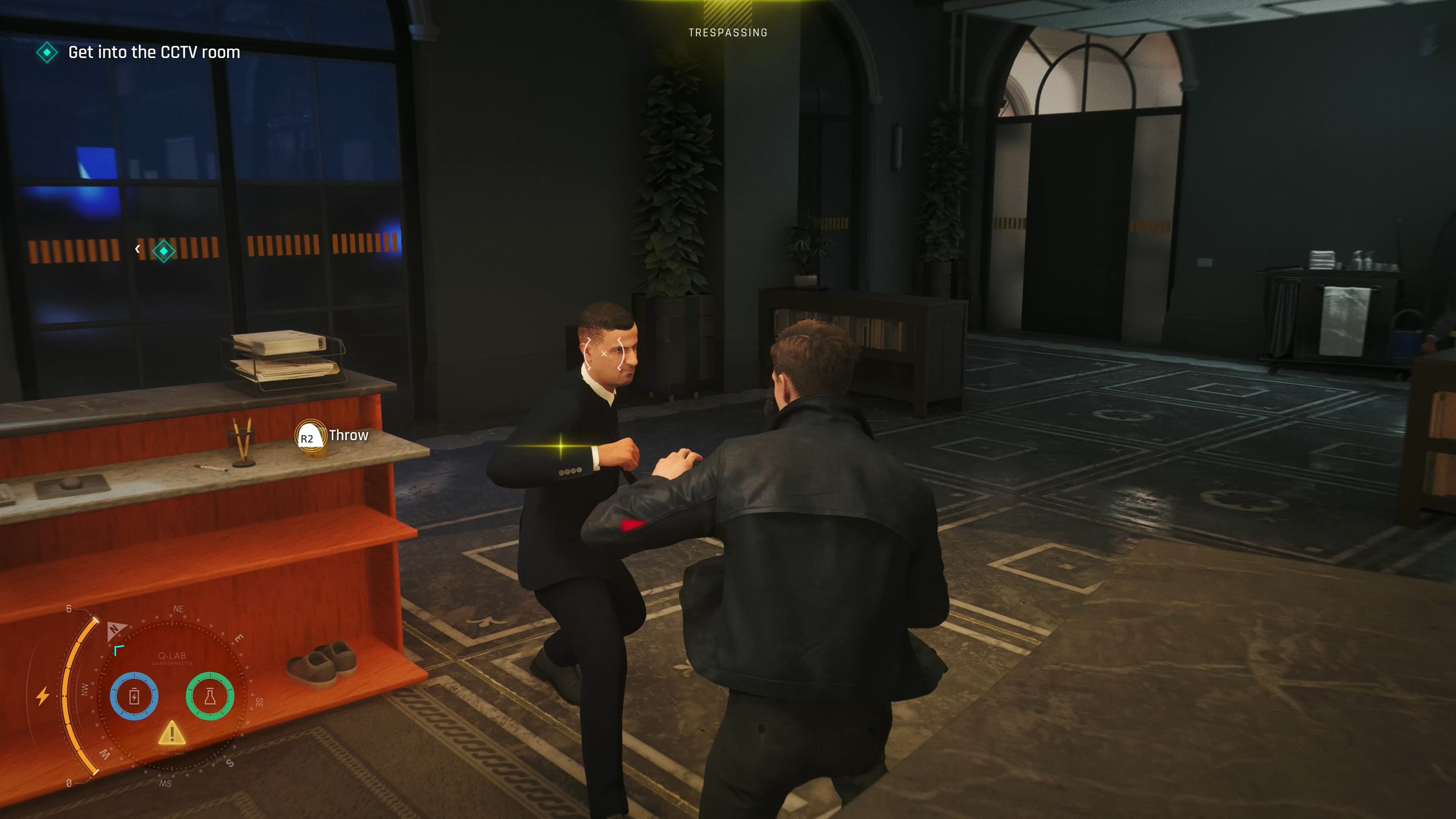 Bond engages in fisticuffs.