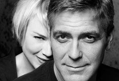 Marie Claire celebrity photos: george Clooney and Renee Zellweger