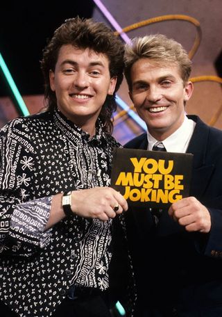 Bradley Walsh and Shane Richie sporting 80s haircuts on You Must be Joking