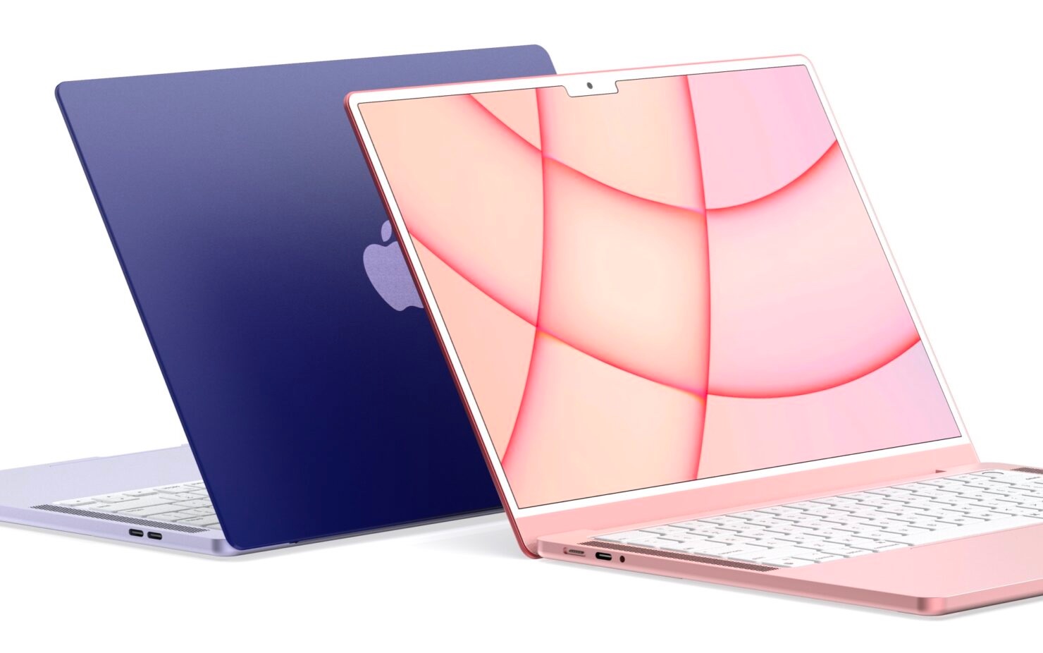 MacBook Air 2022 render front and back