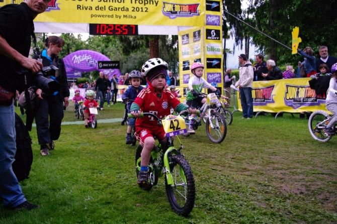 Young kids in action at the Bike Festival Garda