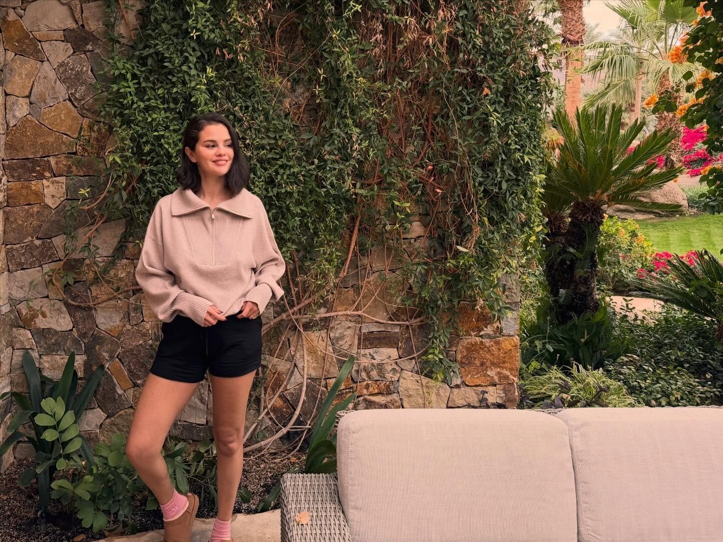 Selena Gomez wearing Ugg Classic Micro boots
