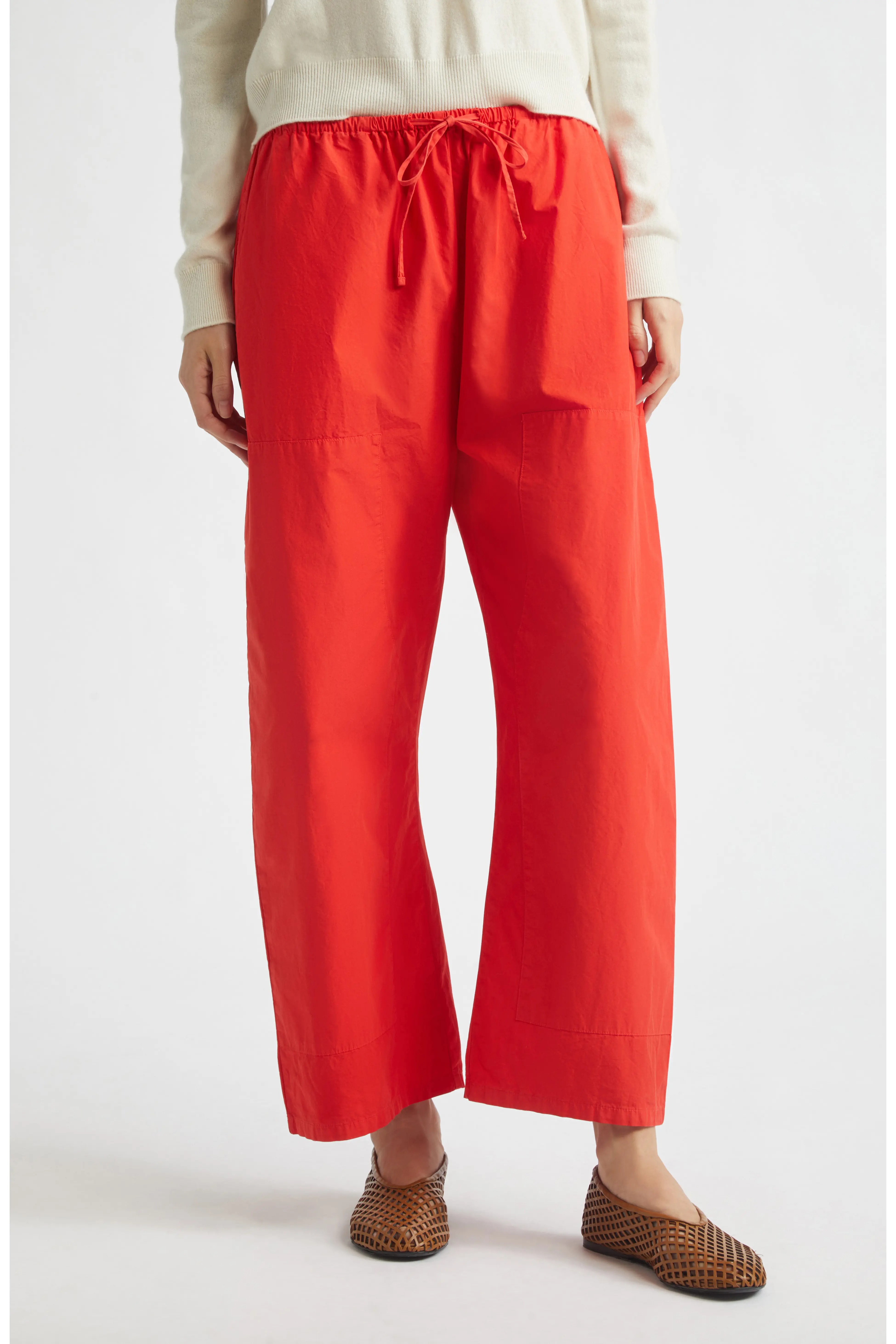 LESET, Kyoto Cotton Drawstring Utility Crop Pants