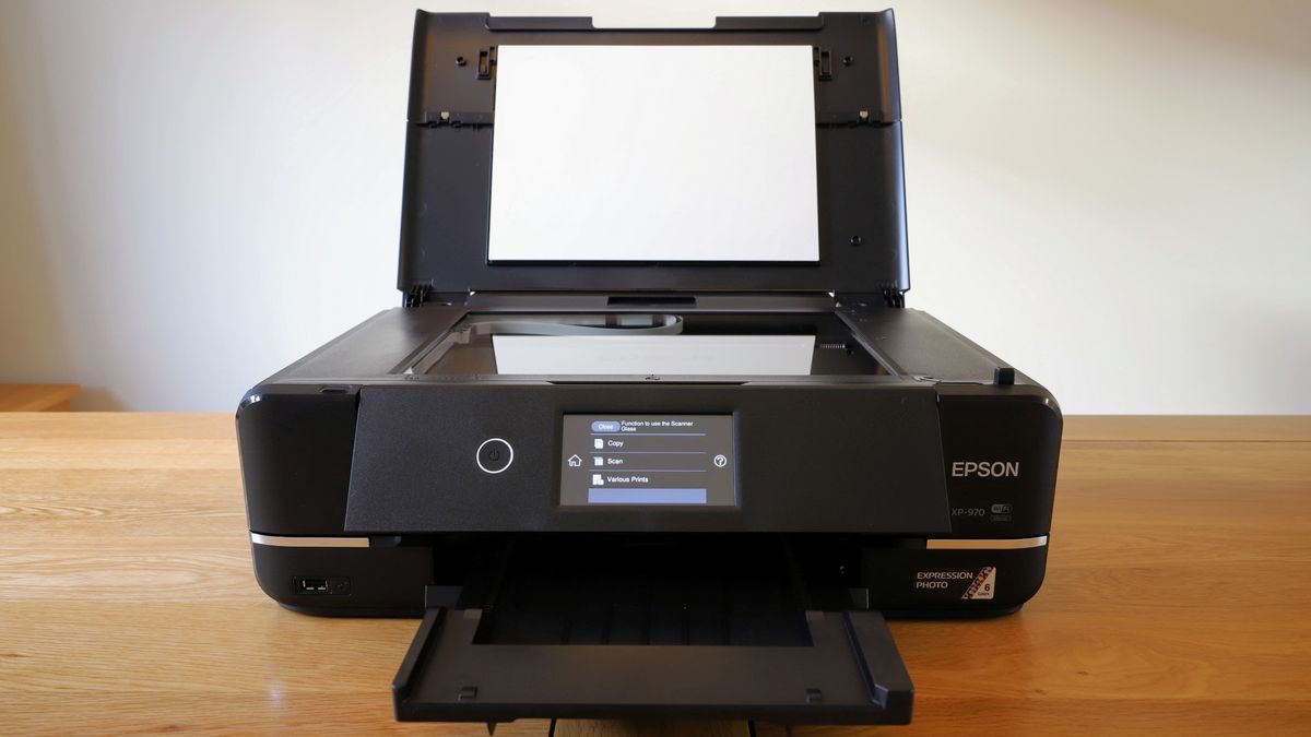 Epson Expression Photo XP-970 Wireless All-In-One Printer being tested in writer&#039;s home