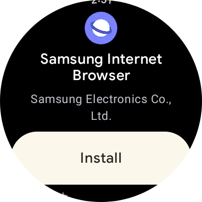 Galaxy watch hot sale internet browser