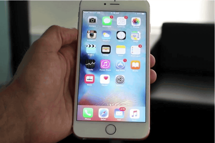 3D Touch on the iPhone 6s Plus.