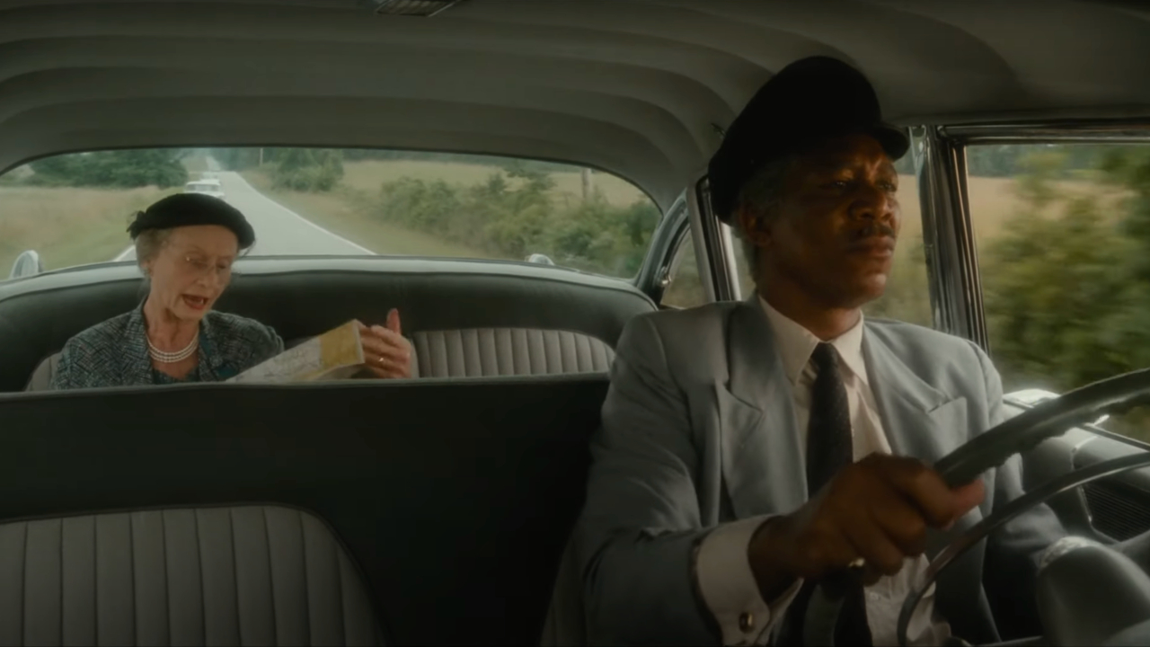 In Driving Miss Daisy, Jessica Tandy reads the card to Morgan Freeman.