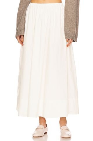 Helsa white midi skirt