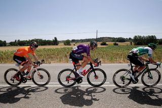 Out in the break for the three 2021 Vuelta a España wildcard teams, Caja Rural-Seguros RGA, , Burgos-BH and Euskaltel Euskadi