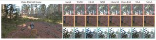 An image comparison between various frame generation algorithms