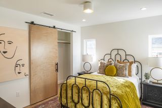 spare bedroom with sliding door