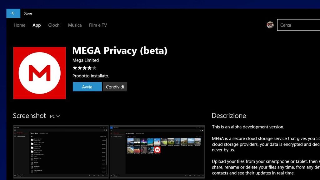Mega now testing universal Windows 10 version of its privacyfocused