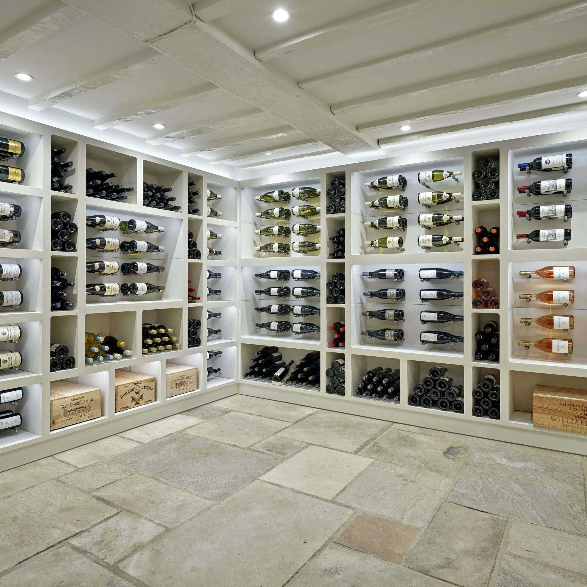 wine cellar with full height wine storage