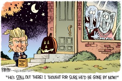 Political cartoon U.S. Donald Trump 2016 Halloween