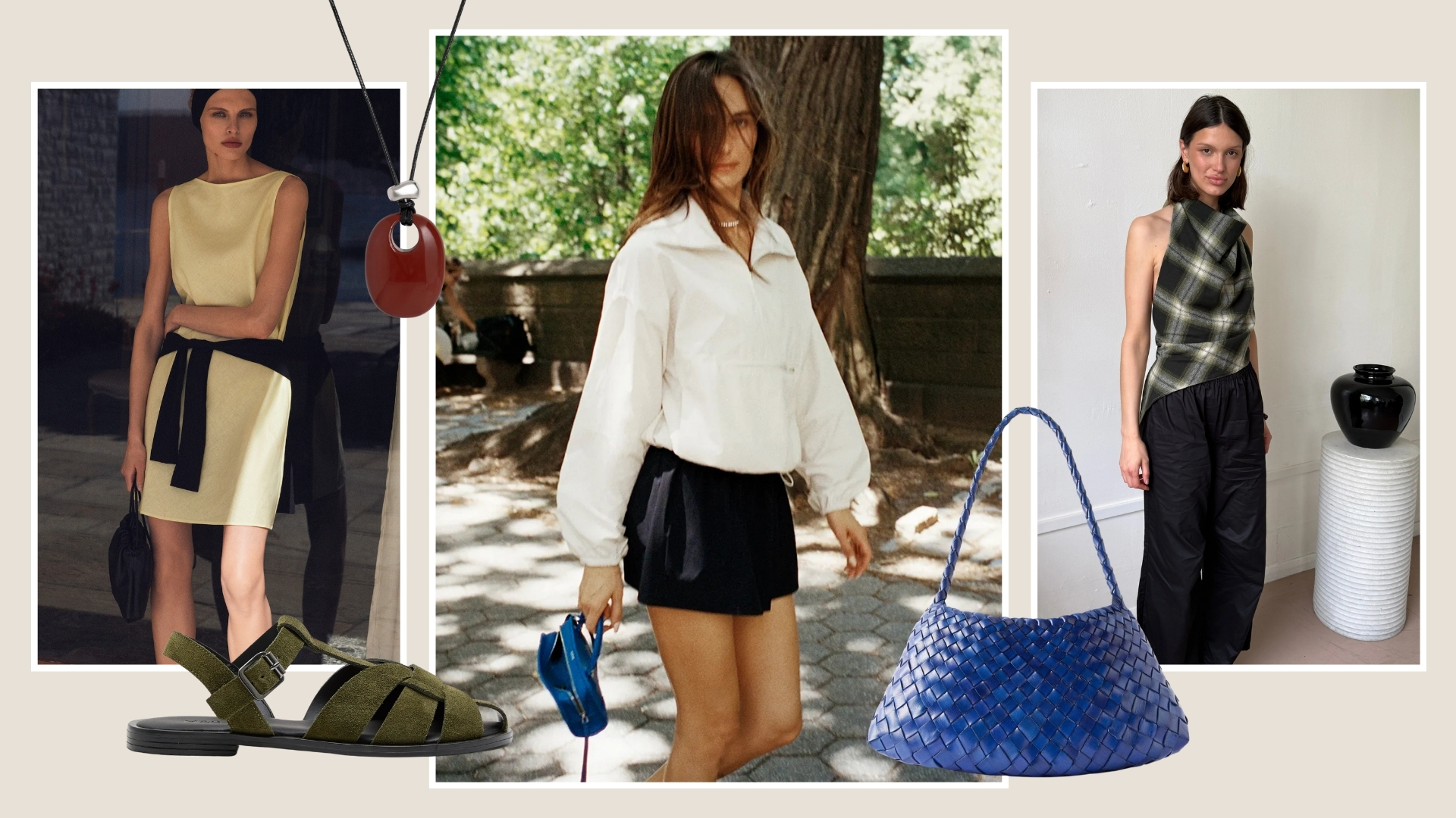 New in products from COS, Marks and Spencer, Lines and current, Reformation, Net-a-Porter, Fuchsia Shaw