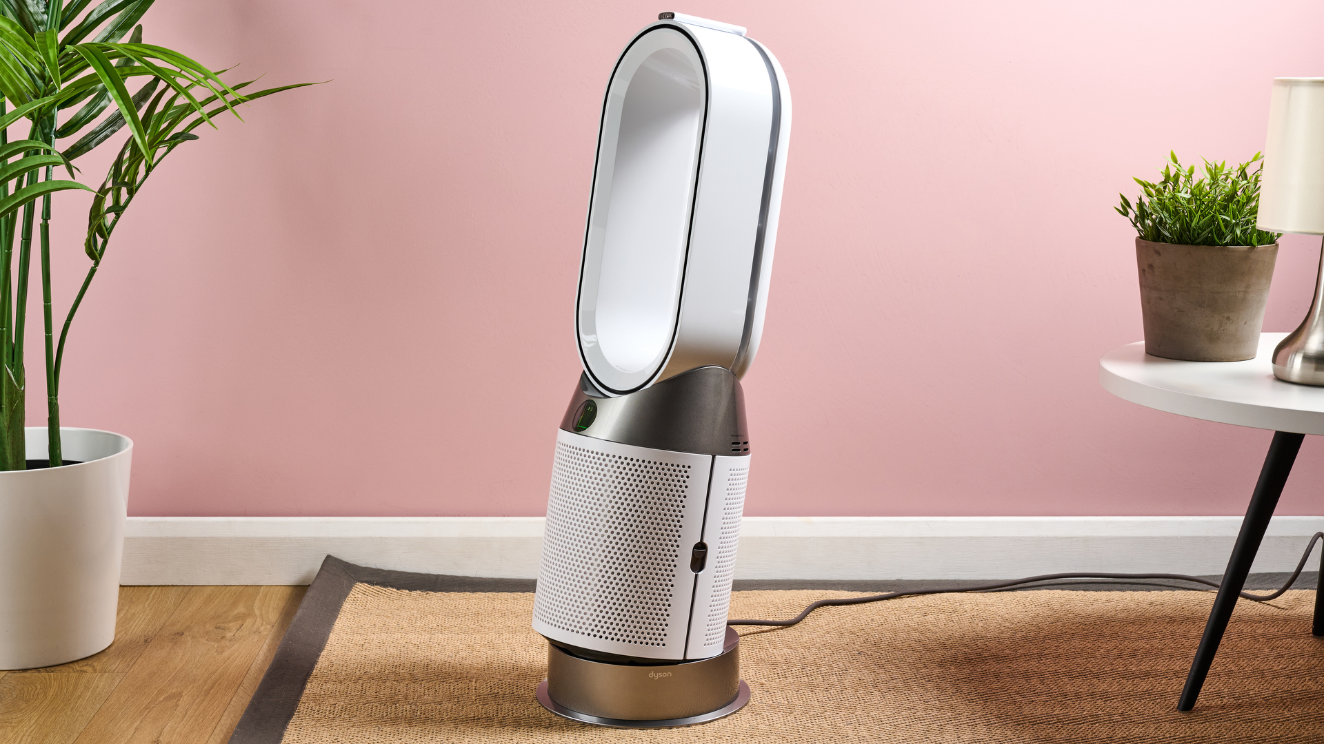 The Dyson HP10 is tilted upward.
