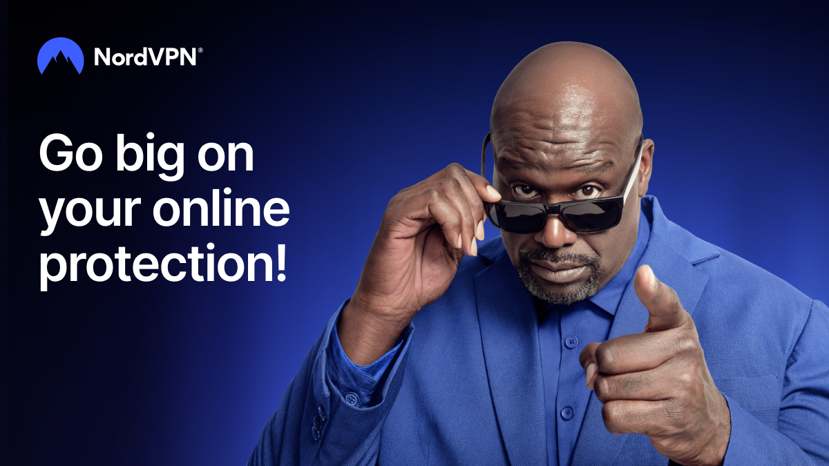 Shaquille O'Neal partnership with NordVPN, promo image