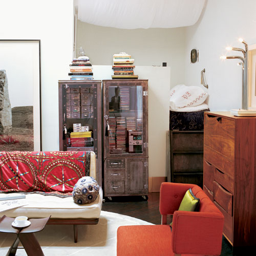 living room with white walls and sofa
