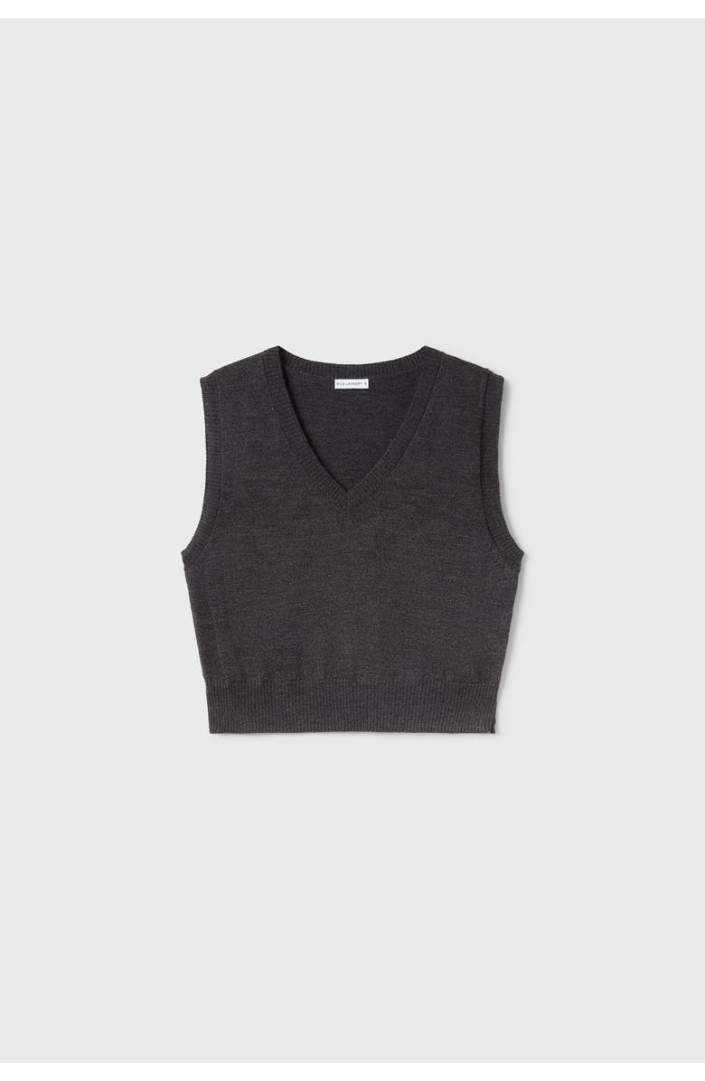 V -Neck Sweater Vest Granite Melange