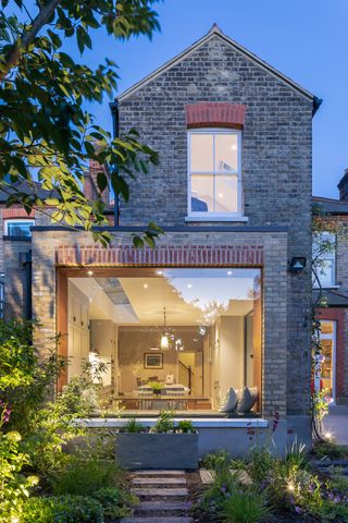 victorian sash windows in a home with a contemporary extension
