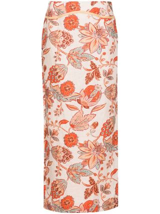 Noemi Floral-Print Midi Skirt