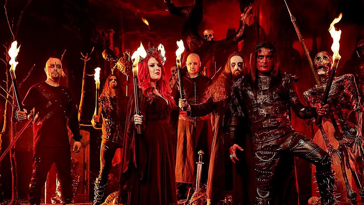 Cradle Of Filth surrounded by flames