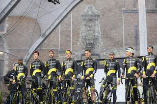 The Direct Energie team are presented to the crowd