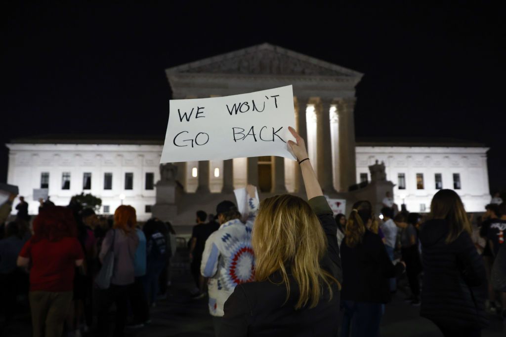 Pro-choice protesters outside Supreme Court