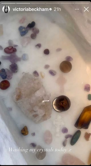 crystals in a bathtub
