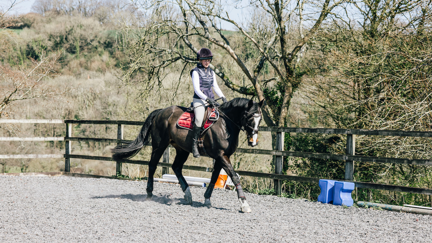 Riding exercises with no stirrups