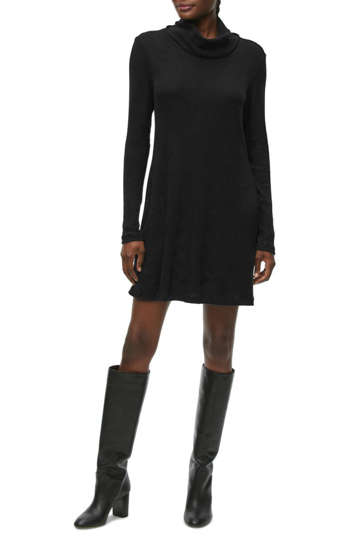 black turtleneck dress