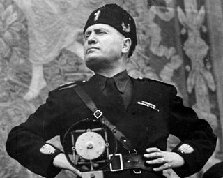 Benito Mussolini the dictator before and during World War Two.