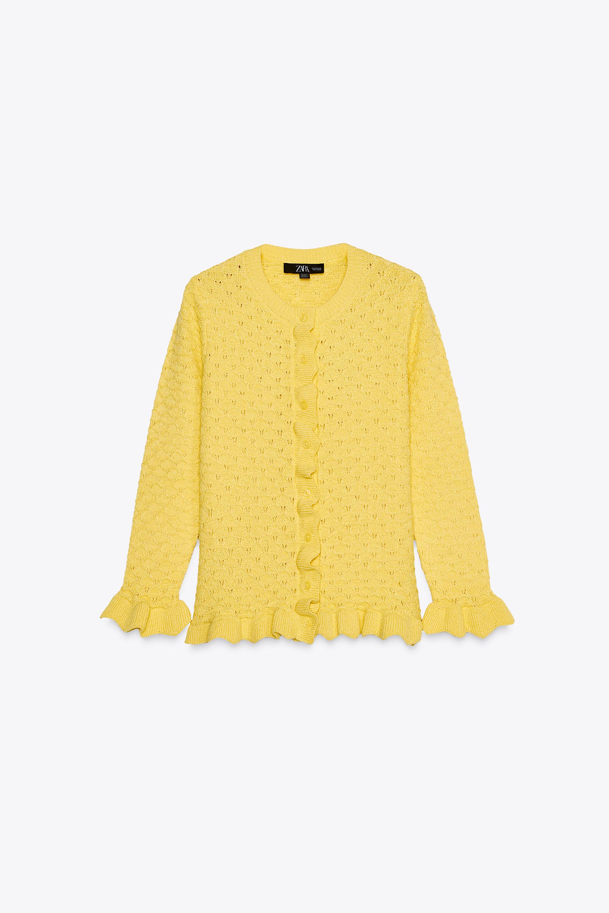 Ruffled Knit Cardigan