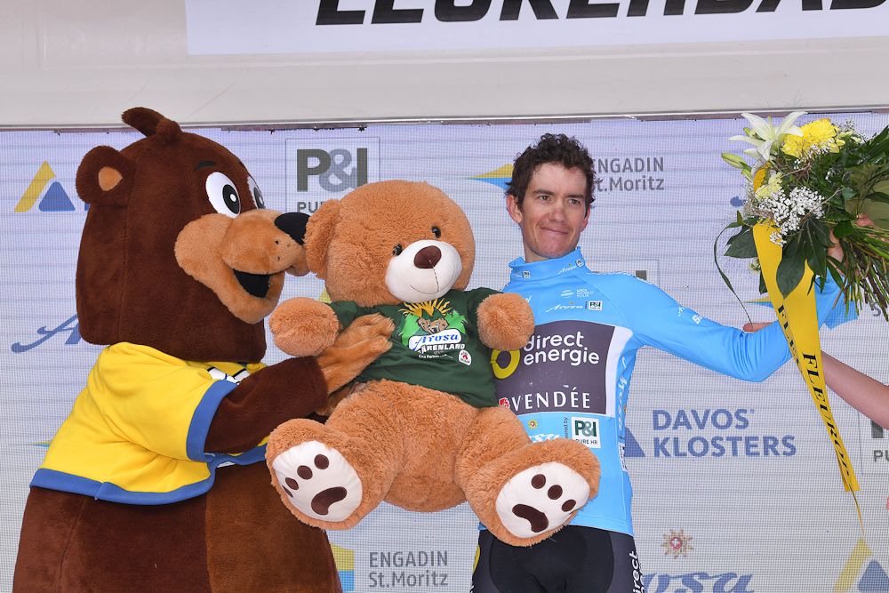 Romain Sicard (Direct Energie) in the blue mountain jersey at Tour de Suisse