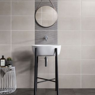 mini white tiles for small bathrooms