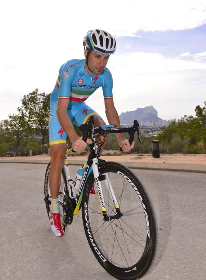 Vincenzo Nibali on his Specialized road bike
