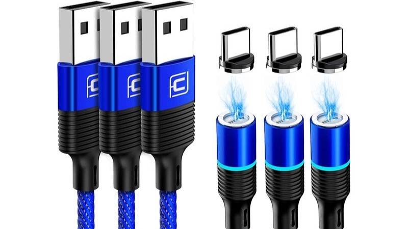 Manyetik USB-C portlu Blue Cafele şarj kabloları