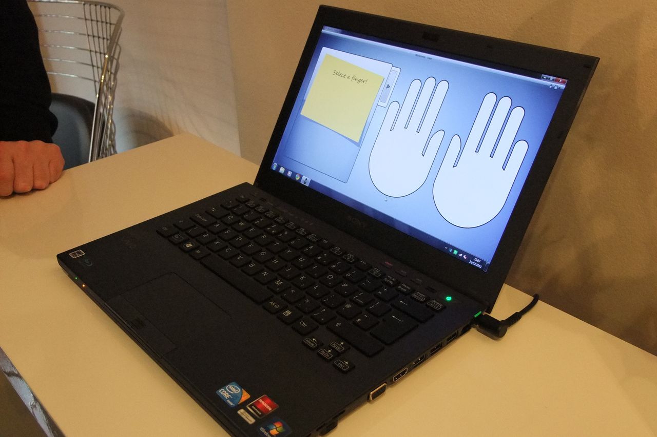 The fingerprint enrolment software on the Sandy Bridge Sony Vaio S