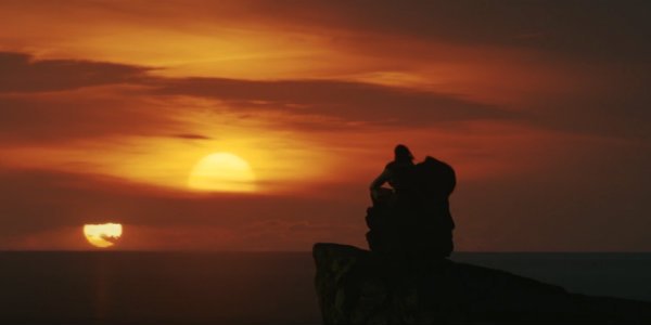 Star Wars The last jedi luke skywalker binary sunset