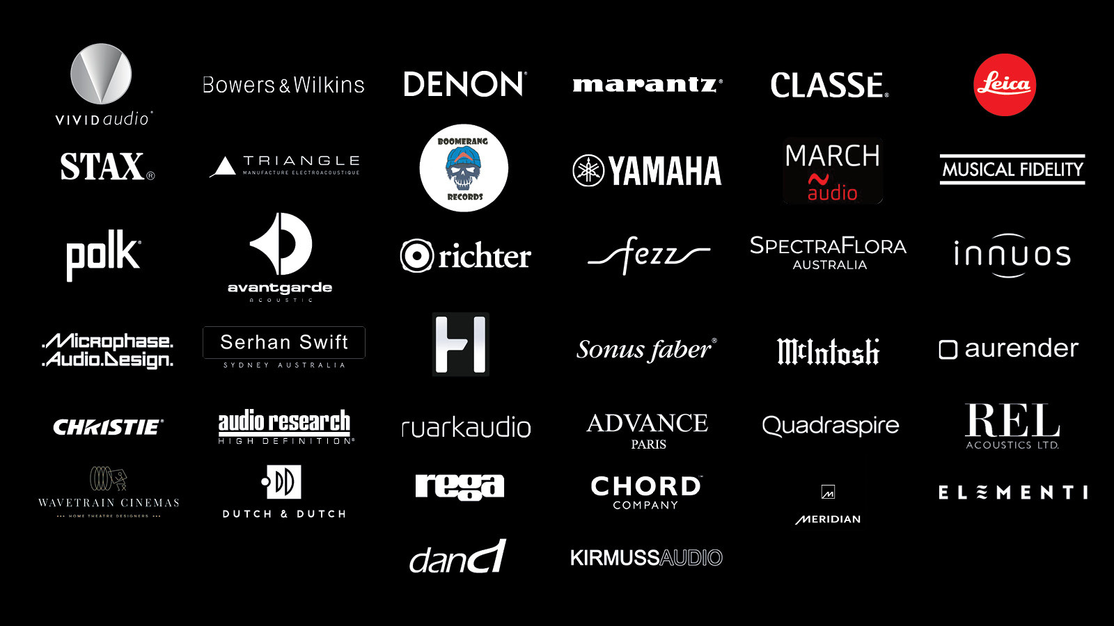 Hi-fi brands exhibiting at the Australian Hi-Fi Show 2026