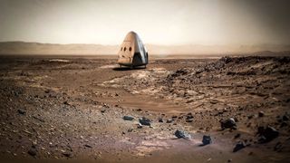 Instead of one mission, why not set-up Earth-Mars Cycler spacecraft? Credit: SpaceX