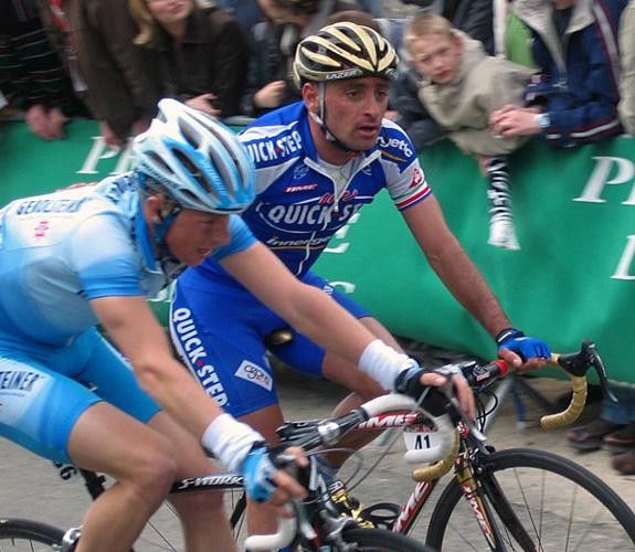 Paolo Bettini after the finish line, still looking fresh